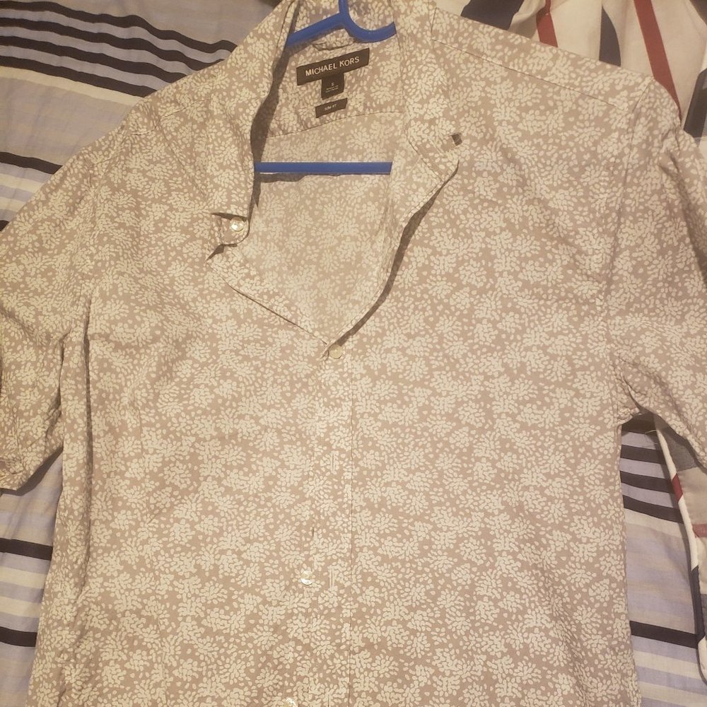 Michael Kors White Mens Stretch Dress Shirt